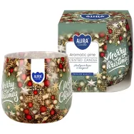 Lumanare parfumata pahar imprimat 20h Merry Christmas 100g - AURA