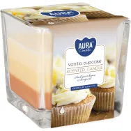 Lumanare parfumata pahar 3culori 32h briosa 170g - AURA