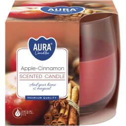 Lumanare parfumata pahar 24h mar scortisoara 130g - AURA