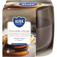 Lumanare parfumata pahar 24h ciocolata orange 130g - AURA