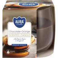 Lumanare parfumata pahar 24h ciocolata orange 130g - AURA