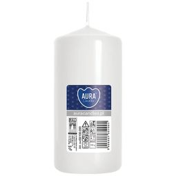 Lumanare ornamentala stalp 20h alb 160g - BISPOL