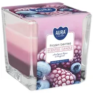 Lumanare parfumata pahar 3culori 32h fructe padure inghetate 170g - AURA