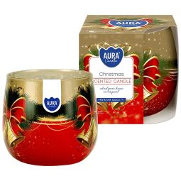 Lumanare parfumata pahar imprimat 20h Christmas 100g - AURA
