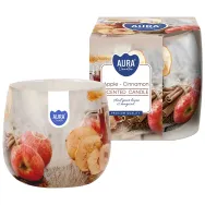 Lumanare parfumata pahar imprimat 20h mar scortisoara 100g - AURA