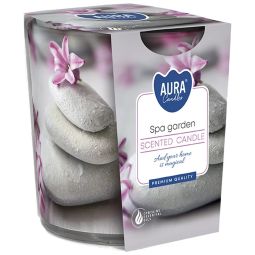 Lumanare parfumata pahar imprimat 22h gradina spa 100g - AURA