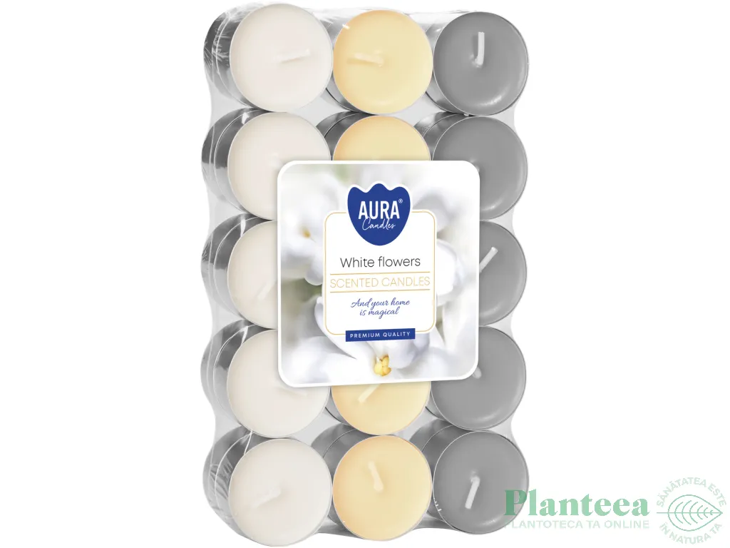 Lumanari pastila parfumate 4h white flowers 30b - AURA