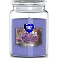 Lumanare parfumata borcan cu capac sticla 100h violet 500g - AURA