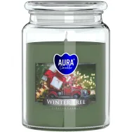 Lumanare parfumata borcan cu capac sticla 100h Winter Tree 500g - AURA