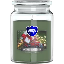 Lumanare parfumata borcan cu capac sticla 100h Winter Tree 500g - AURA