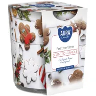 Lumanare parfumata pahar imprimat 22h Festive Time 100g - AURA