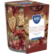 Lumanare parfumata pahar imprimat 22h Cinnamon Cloves 100g - AURA