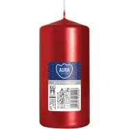 Lumanare ornamentala stalp 20h rosu metalizat 140g - BISPOL