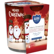 Lumanare parfumata pahar imprimat 22h Merry Christmas 100g - AURA