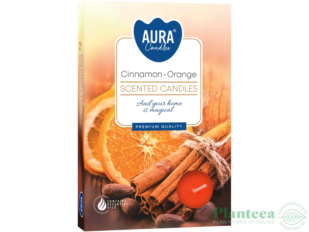 Lumanari pastila parfumate 4h scortisoara portocala 6b - AURA