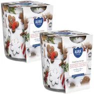 Set 2x Lumanari parfumate pahar imprimat 22h Festive Time 100g - AURA
