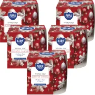 Set 5x Lumanari parfumate pahar imprimat 20h Winter Star 100g - AURA
