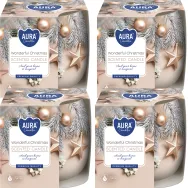 Set 4x Lumanari parfumate cu uleiuri esentiale pahar imprimat 20h Wonderful Christmas 100g - AURA