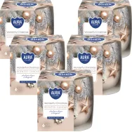 Set 5x Lumanari parfumate cu uleiuri esentiale pahar imprimat 20h Wonderful Christmas 100g - AURA