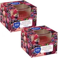 Set 2x Lumanari parfumate pahar 18h fructe vara 80g - AURA