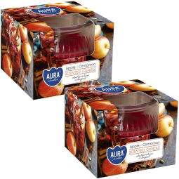 Set 2x Lumanari parfumate pahar 18h Mar Scortisoara 80g - AURA