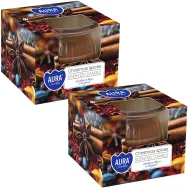 Set 2x Lumanari parfumate pahar 18h Christmas spices 80g - AURA