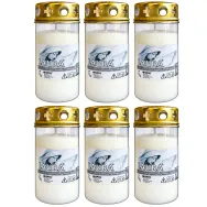 Set 6x Candele cu capac 45h alb 162g - LAURA
