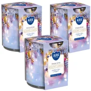 Set 3x Lumanari parfumate pahar imprimat 22h Xmas time 100g - BISPOL