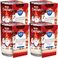 Set 4x Lumanari parfumate pahar imprimat 24h Christmas 100g - AURA