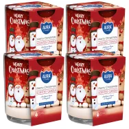 Set 4x Lumanari parfumate pahar imprimat 22h Merry Christmas 100g - BISPOL
