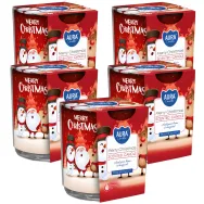 Set 5x Lumanari parfumate pahar imprimat 22h Merry Christmas 100g - BISPOL