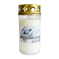 Candela cu capac metalic 45h alb 162g - LAURA