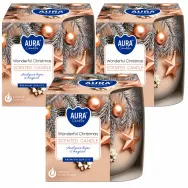 Set 3x Lumanari parfumate pahar imprimat 20h Wonderful Christmas 100g - AURA