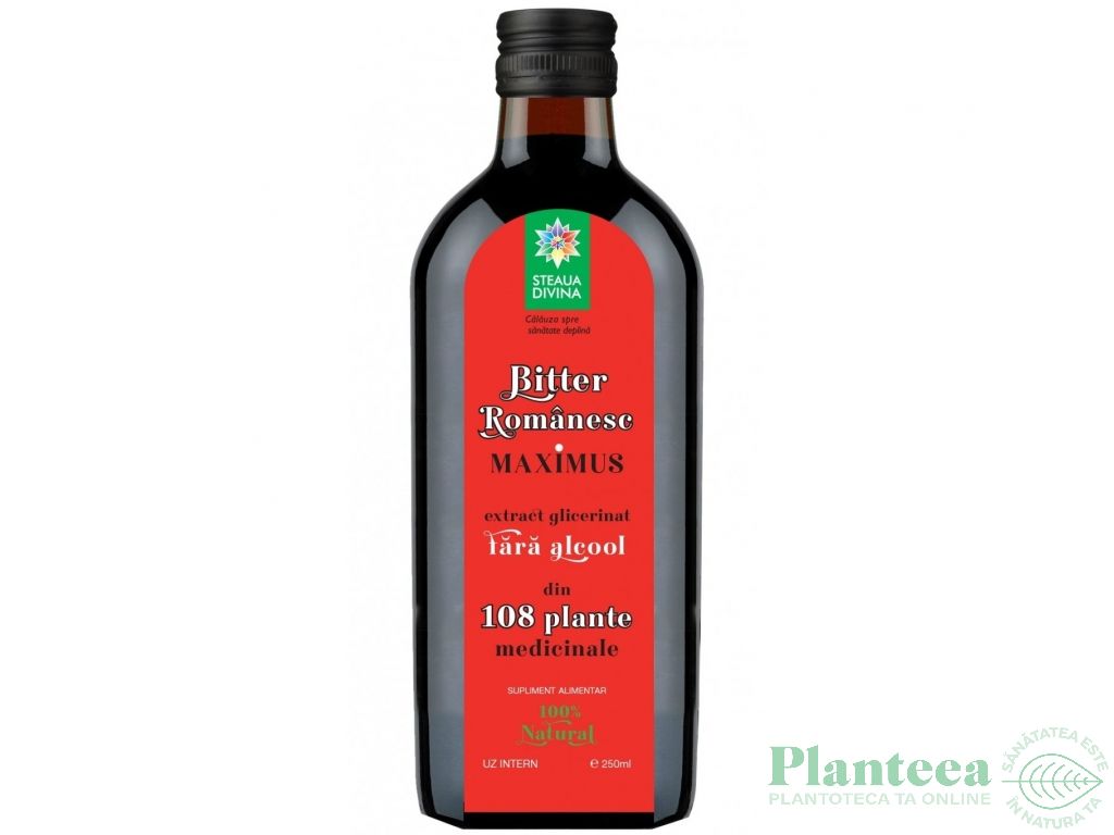 Bitter romanesc Maximus 108plante fara alcool 250ml - SANTO RAPHAEL