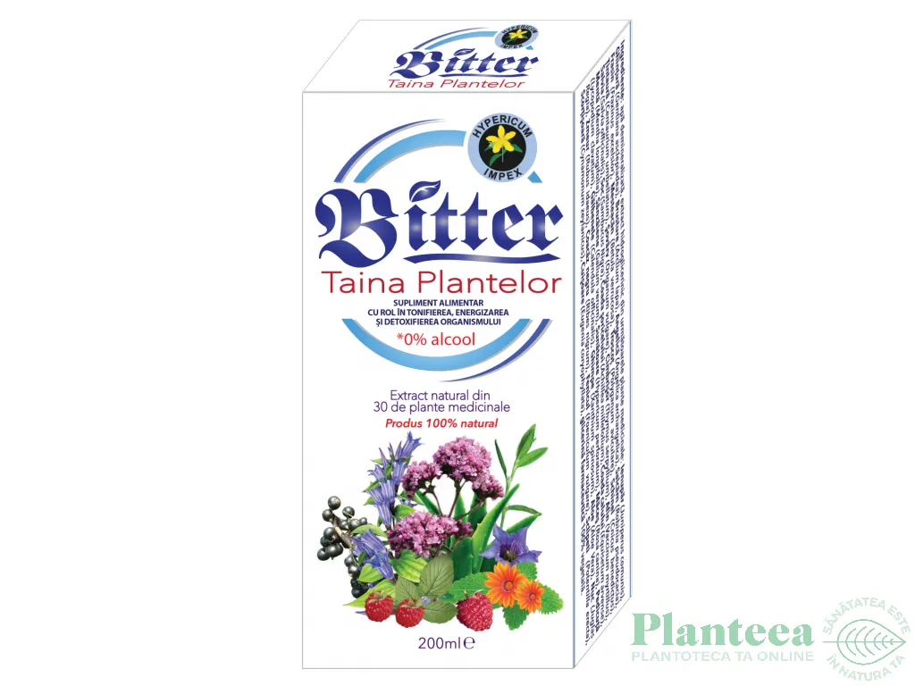 Bitter taina plantelor fara alcool 200ml - HYPERICUM