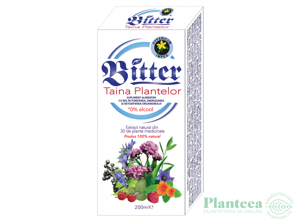 Bitter taina plantelor fara alcool 200ml - HYPERICUM PLANT