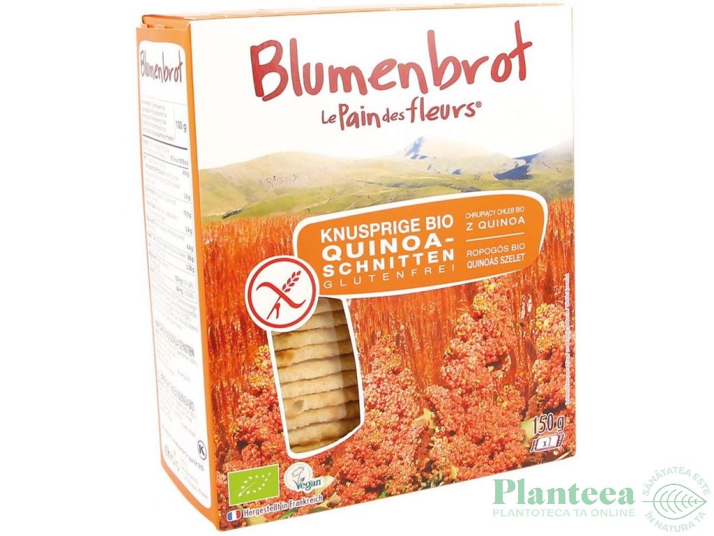 Paine crocanta orez quinoa fara gluten eco 150g - BLUMENBROT