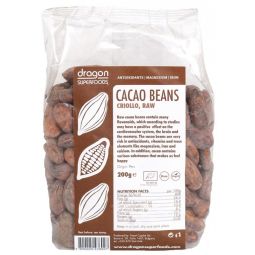 Cacao boabe Criollo eco 200g - DRAGON SUPERFOODS