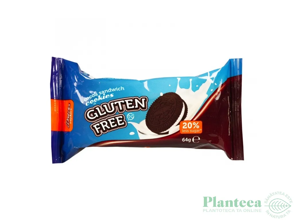 Biscuiti sandwich cacao fara gluten 64g - BOB FOODS