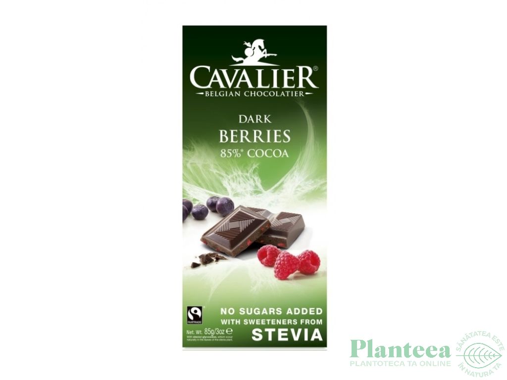 Ciocolata neagra 85% fructe padure 85g - CAVALIER