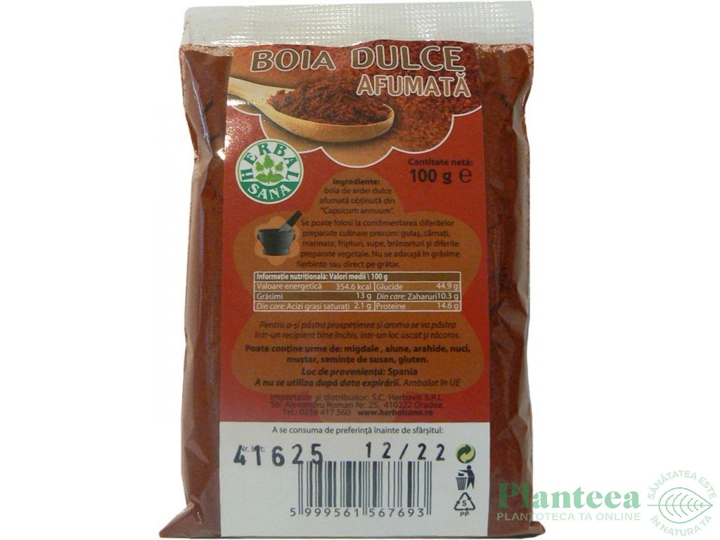 Condiment boia dulce afumata 100g - HERBAL SANA