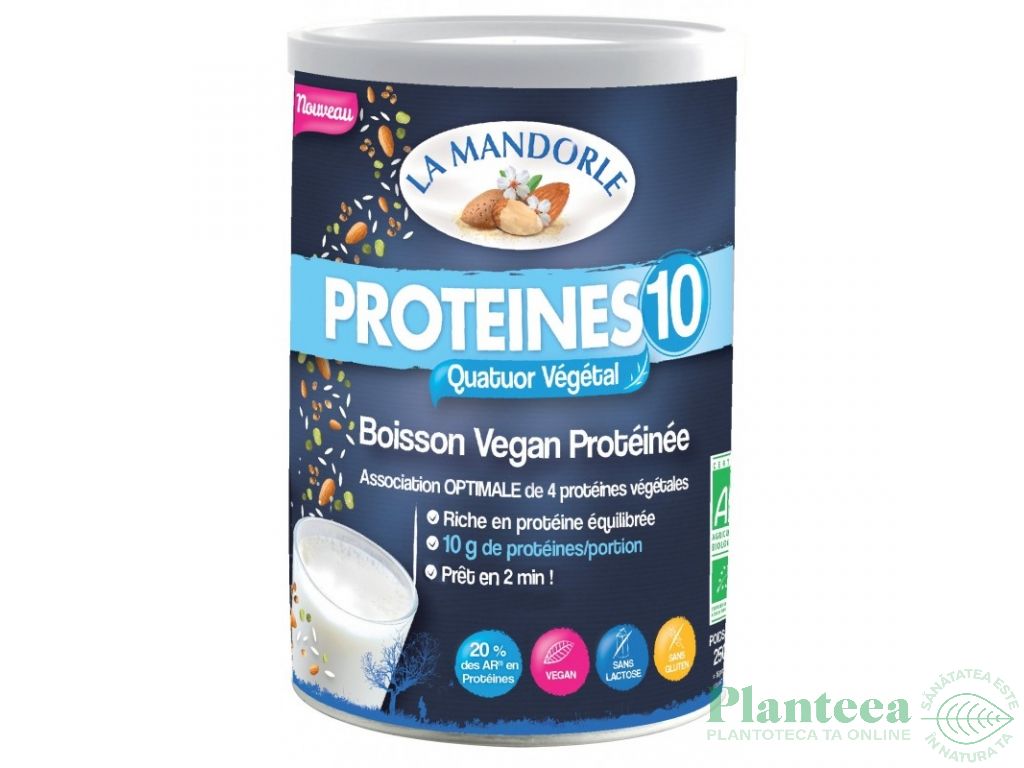 Pulbere proteica mix vegana Proteines10 eco 250g - LA MANDORLE