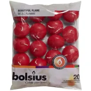 Lumanari plutitoare neparfumate 4,5h rosu professional 20b - BOLSIUS