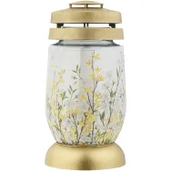 Candela sticla 36h model Forsitia Copacul de Aur 540g - BOLSIUS