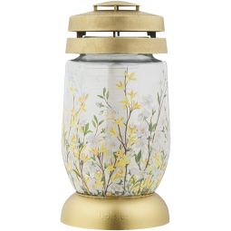 Candela sticla 36h model Forsitia Copacul de Aur 540g - BOLSIUS