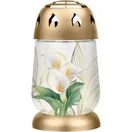 Candela sticla 24h model flori cale 325g - BOLSIUS