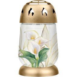Candela sticla 24h model flori cale 325g - BOLSIUS