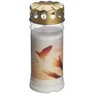 Candela plastic capac metalic 5zile model porumbel 460g - BOLSIUS