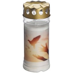 Candela plastic capac metalic 5zile model porumbel 460g - BOLSIUS