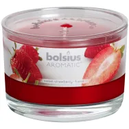 Lumanare parfumata pahar cu capac 26h capsuni 370g - BOLSIUS